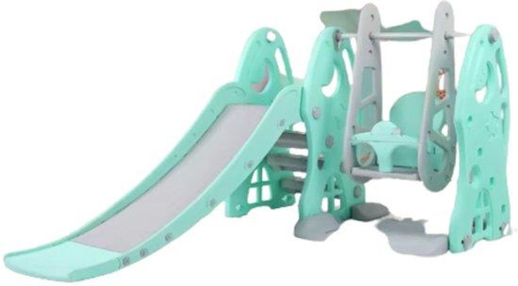 Schaukel- und Rutschset für Kinder – 3-in-1 Spielset mit Rutsche, Schaukel & Basketballkorb – Für drinnen & draußen – Mit Musikfunktion ...
