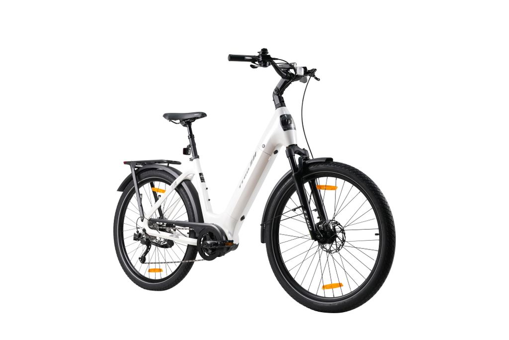 27.5Zoll 20AH E-bike Elektrofahrrad LCD 75NM 9-GANG Reichweite bis 130km Pedelec E-MTB E-Citybike Aluminiumdesign 25KM/H für Damen und Herren Weiss
