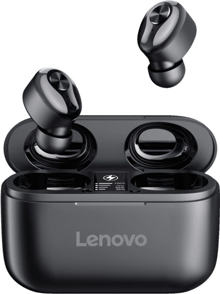 Lenovo HT18 schwarz Bluetooth Kopfhrer mit Ladecase und Bluetooth 5.0