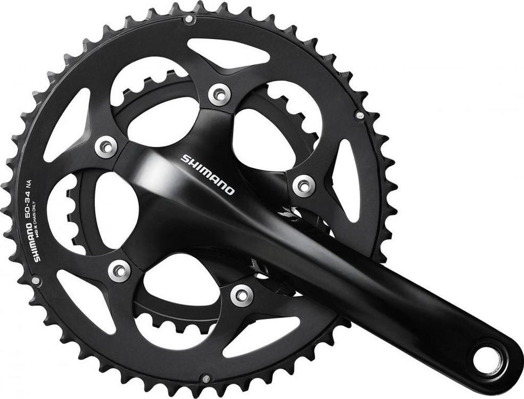 Shimano Kurbel 2 x 10 Speed Road FC-RS400 175 50-34 Holle als schwarz