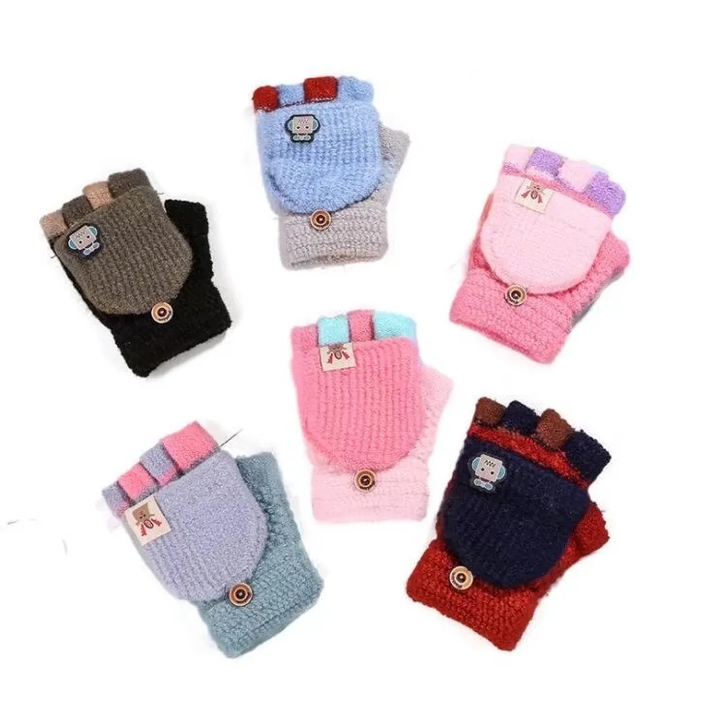 WT-YOGUET Halbfinger-Handschuhe Für Kinder – Leuchtende Skelett-Handschuhe Für Halloween, Cosplay & Kalte Tage (Größe Für 5-12 Jahre)