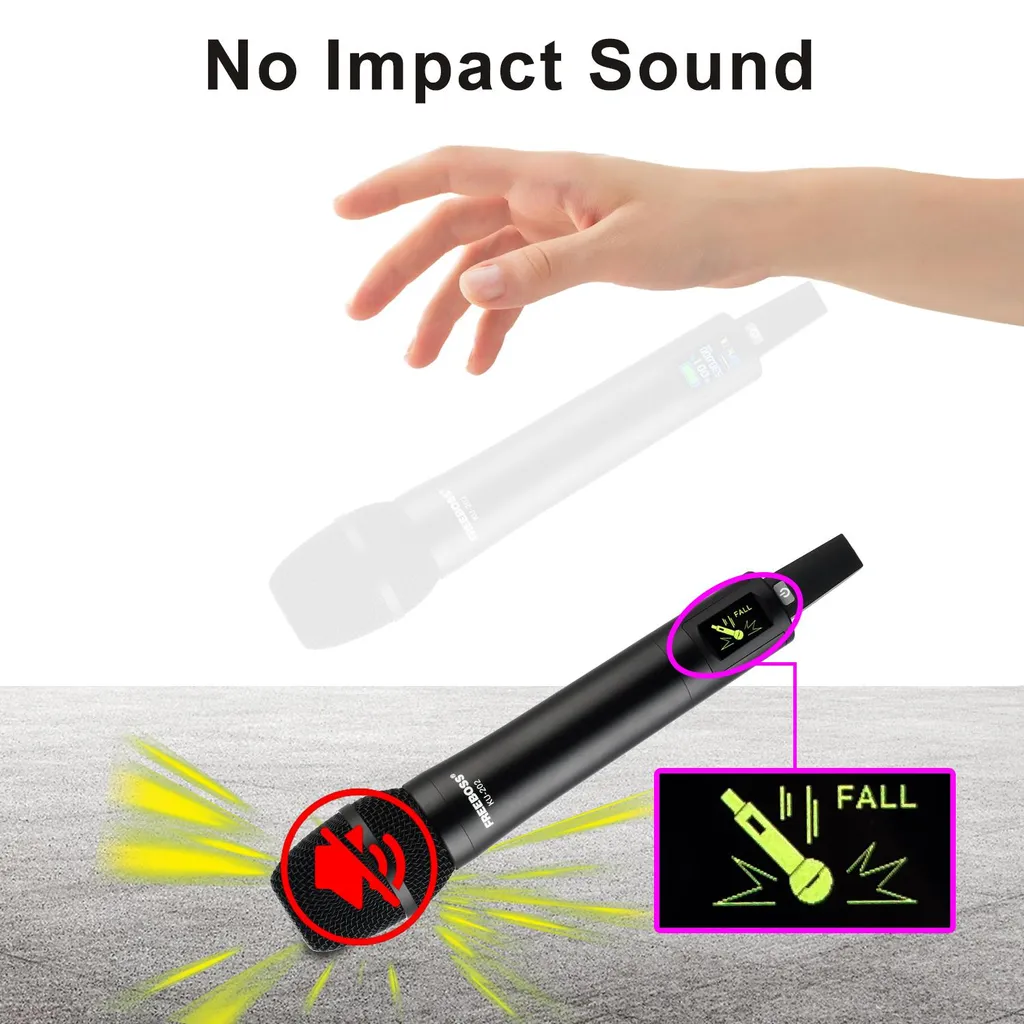 Microphone sans fil dynamique portable avec prise EU-Stecker Noir - 6