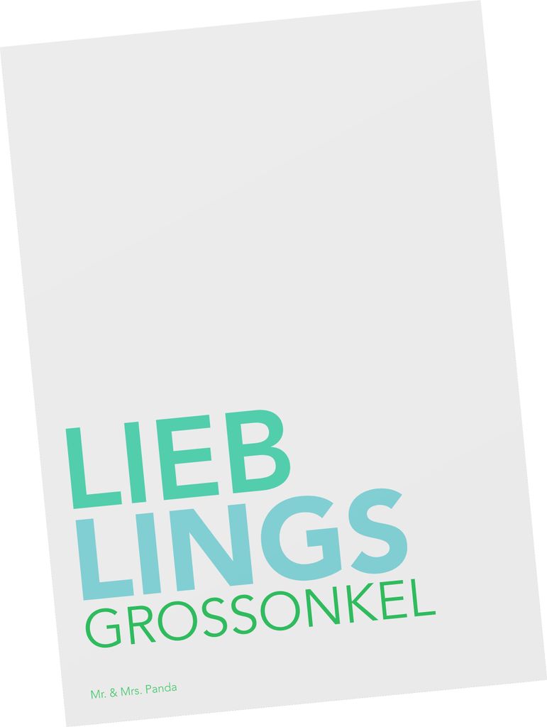 Mr. & Mrs. Panda Postkarte Grossonkel - Weiß - Geschenk, einzelkarte, Ansichtskarten, Ansichtskarte, Grußkarte, Spruch, Geschenkidee, Postkarten