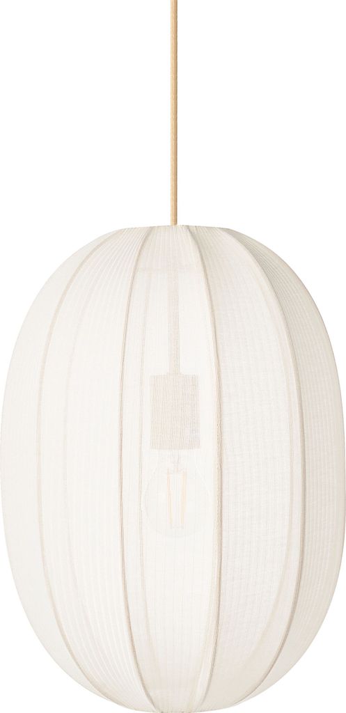 BELIANI Hängelampe Weiß mit Nylon Schirm Modernes Design Beleuchtung Hängeleuchte Esszimmer Wohnzimmer Schlafzimmer