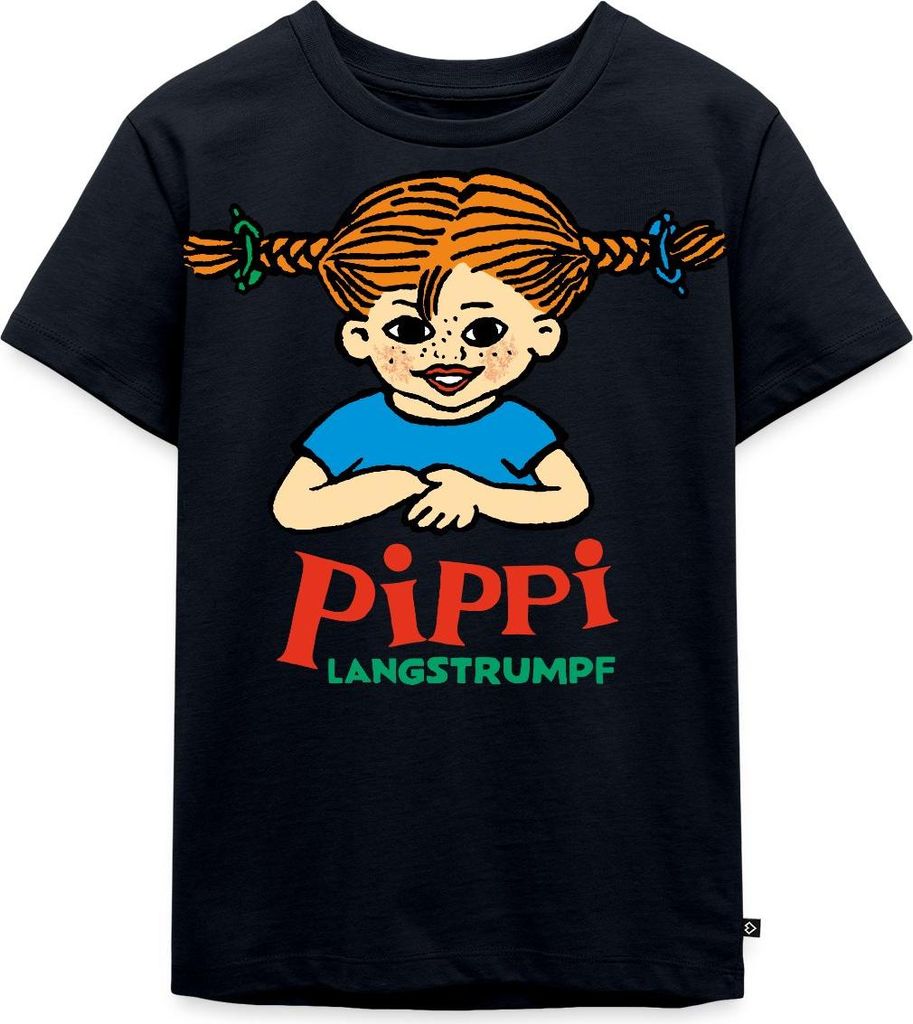 Spreadshirt Pippi Langstrumpf Logo Kinder Premium T-Shirt, 122/128 (6 Jahre), Navy