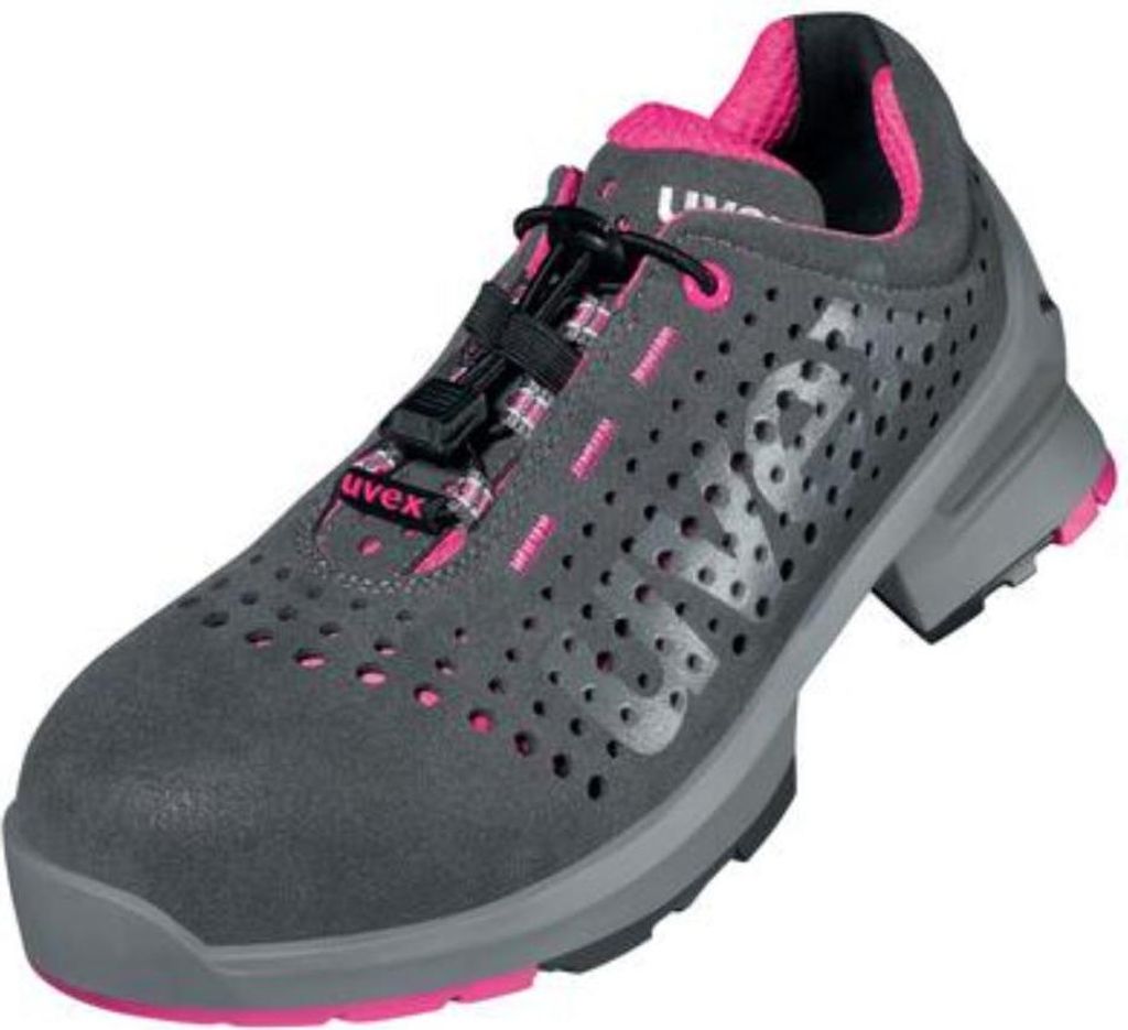Uvex 1 ladies, Weiblich, Erwachsener, Sicherheitsschuhe, Pink, Grau, S1, EN, SRC, Speed-Schnürsenkel
