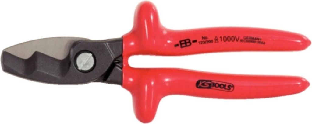 KS Tools 1000V Zwei-Schneiden-Kabelschere, 200 mm