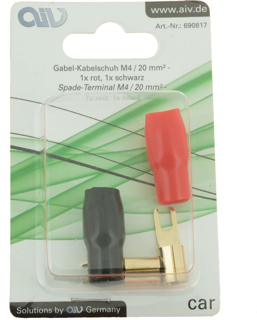 AIV Gabelkabelschuhe 20mm² - 2 Stück rot und schwarz