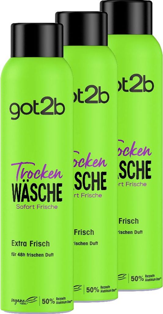 GOT2B Trockenshampoo 200 ml Trocken Wäsche Extra Frisch, 3x 200 ml