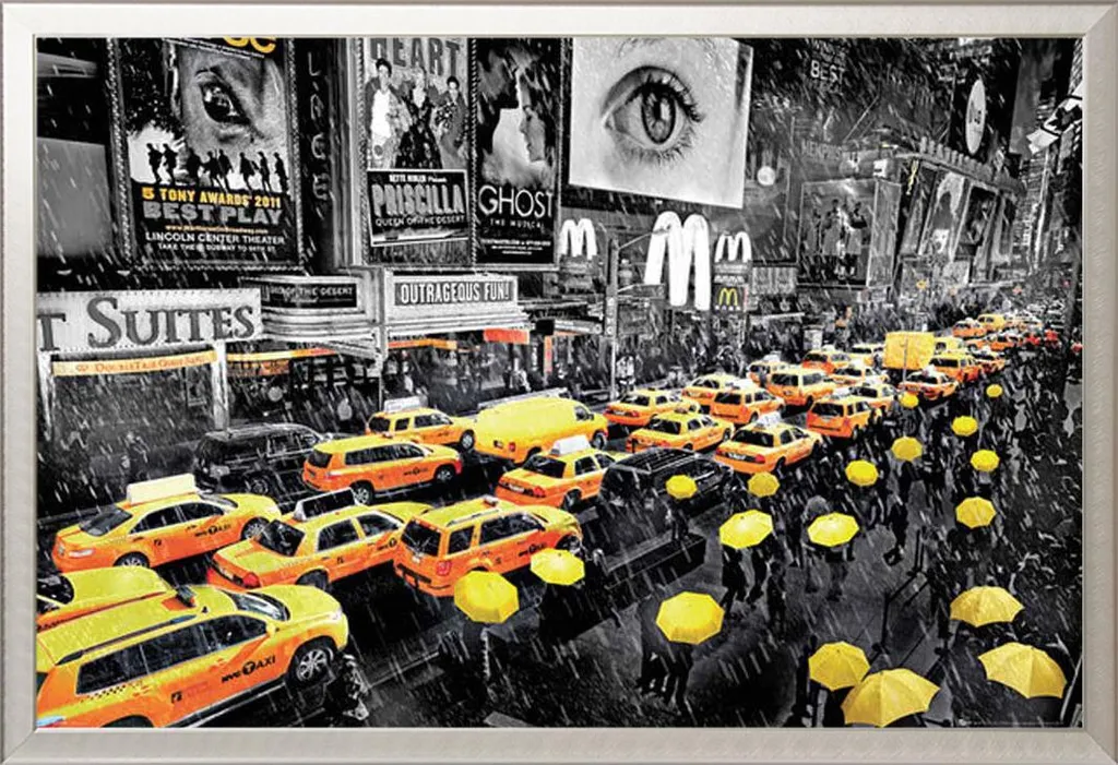 Esclusivo Poster New York + Cornice Shinsuke Maxi Argento e Acrilico