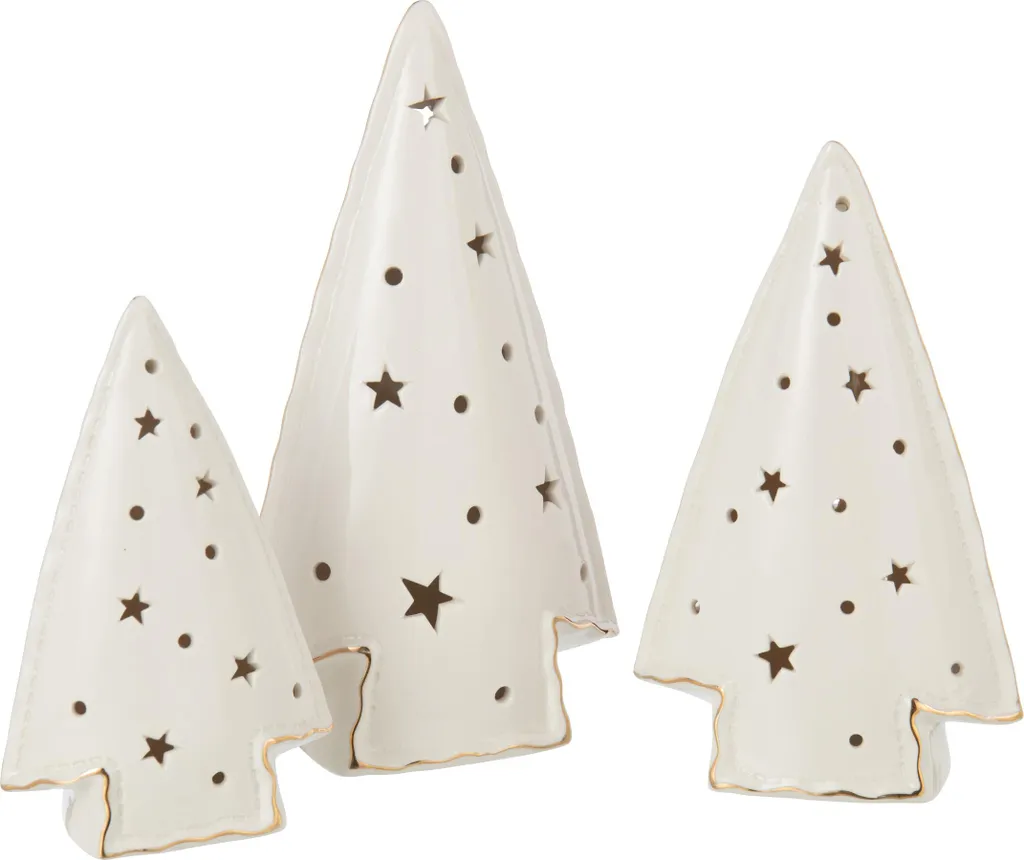 Set 3 Sapins LED Stars Blancs J-Line à Éclairage Douceur pour Intérieur