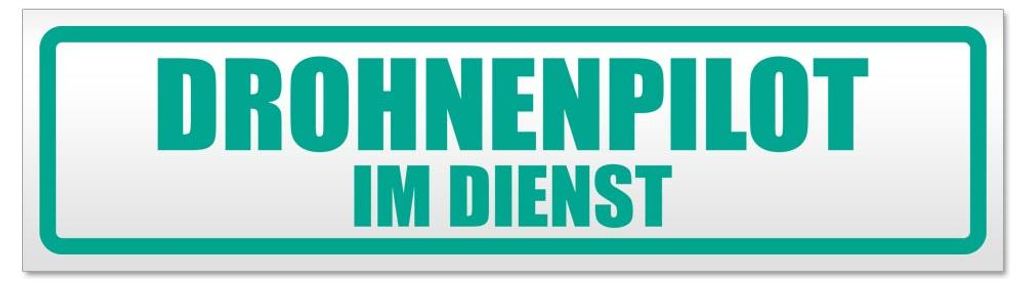 Kiwistar - Autoaufkleber - Türkis - 20 x 5,3 cm - Drohnenpilot im Dienst - Hinweis Aufkleber Sticker für Auto, Kfz, Fahrrad, PKW, LKW