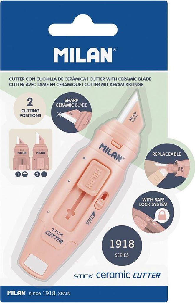Milan Cutterstab mit Keramikklinge 2 Positionen austauschbar rosa Blister