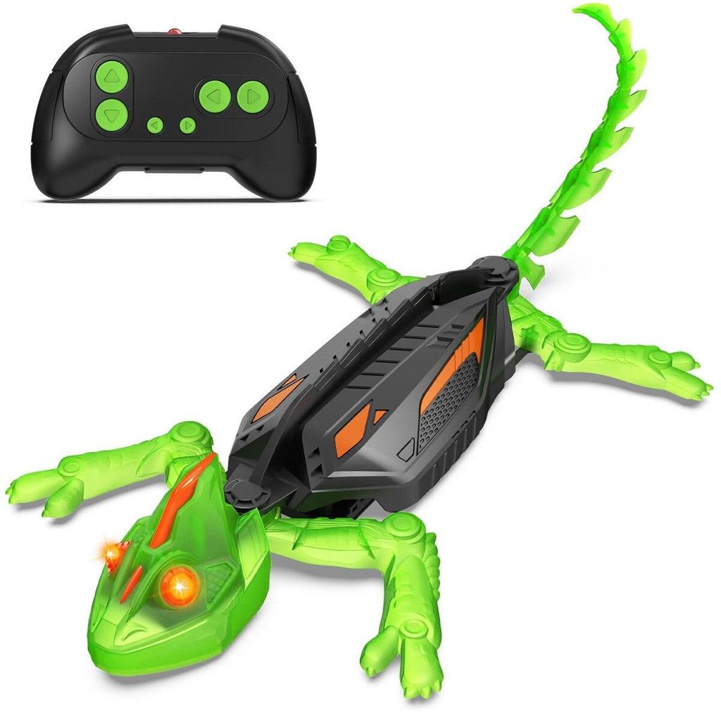 Ferngesteuert Gecko, 360 Grad Rotation Gecko Wandflitzer, Fernbedienung Eidechse Roboter, Geschenk Jungen Maedchen 3 4 5 6 7 8+ Jahre Kinder Spielz...