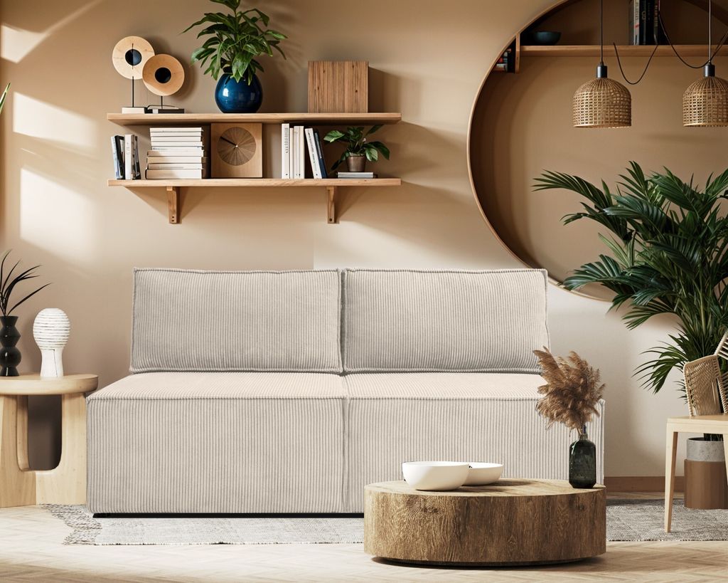 Sofa rozkłada z pojemnikiem na pościel COMPI Ecru Zdjęcie produktu 