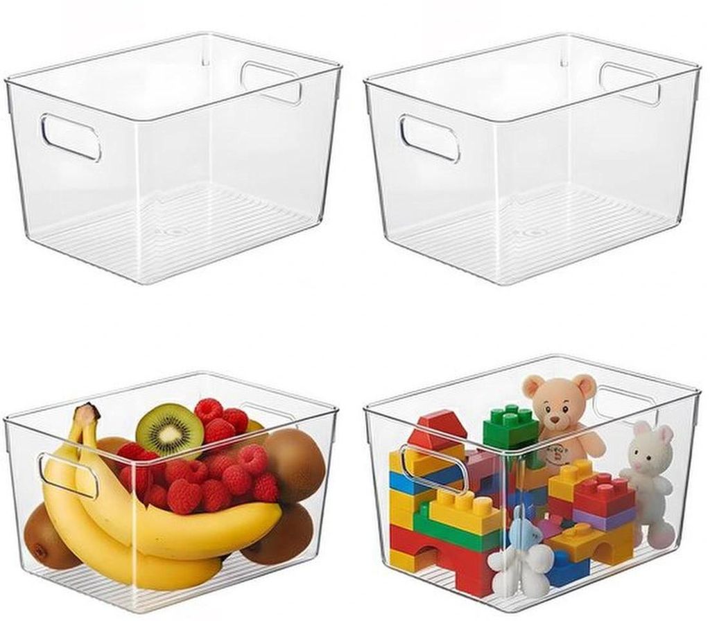 Unyqoos Set aus vier transparenten Aufbewahrungsboxen für effiziente Küchenorganisation