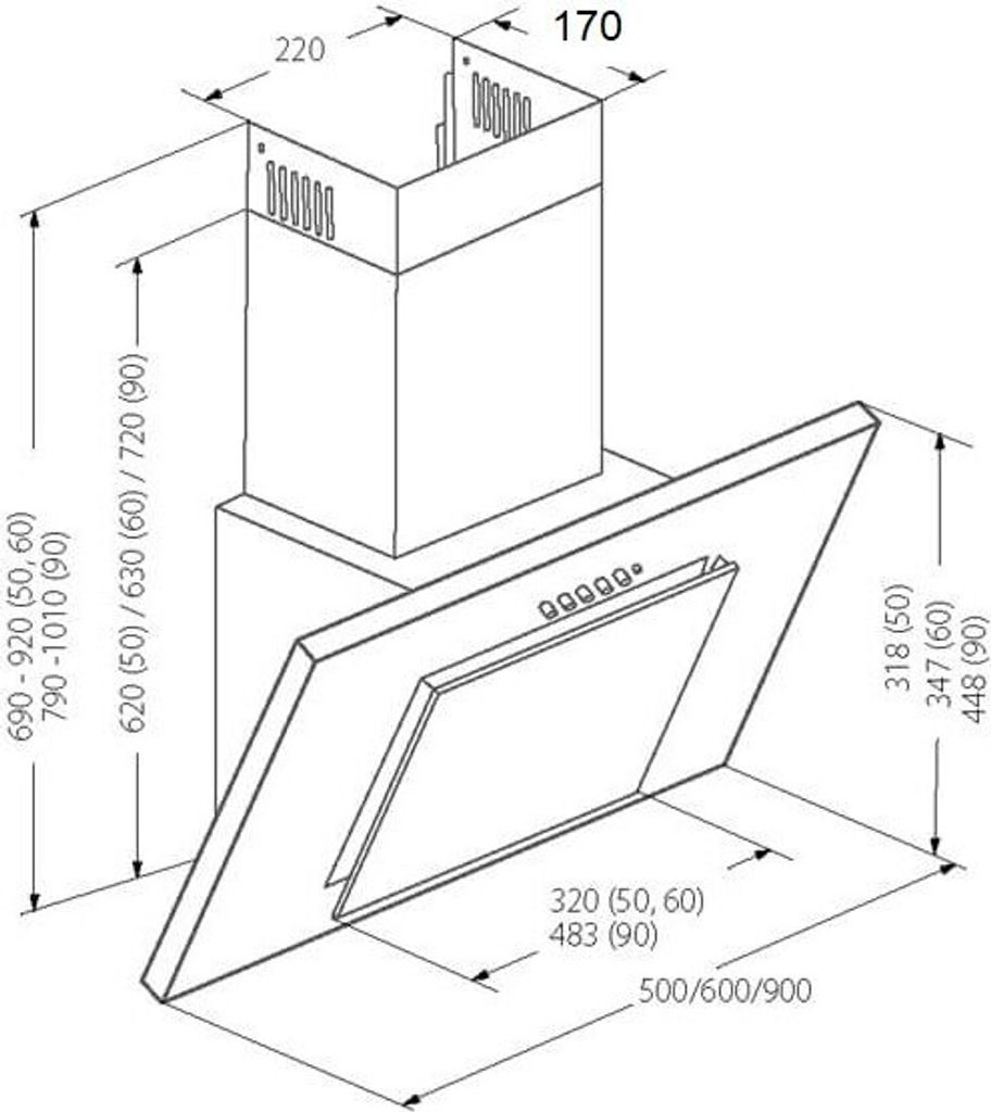 Akpo wk-4 wk-4 nero eco 320 wandhängend schwarz 320 m³/h Produktbild 5