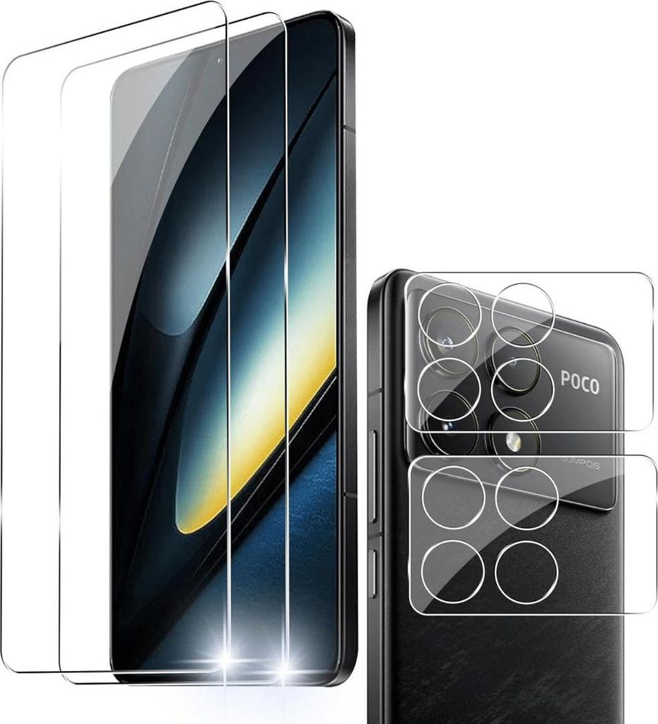 2X Schutzglas für Xiaomi Poco F6 Pro Display Kamera Panzerfolie Hartglas Full 9H