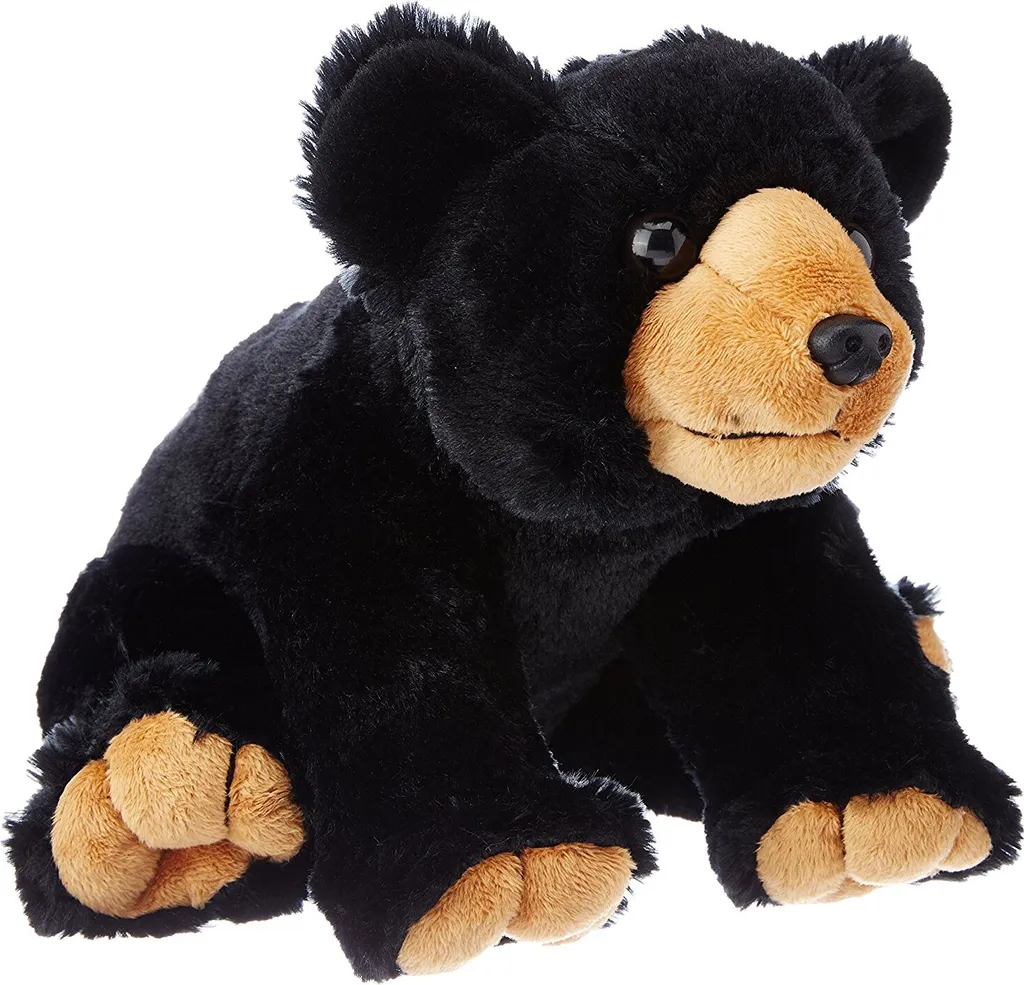 Doudou Ours Noir 30 cm Sans Danger : Peluche Douce pour Calmer Bébé
