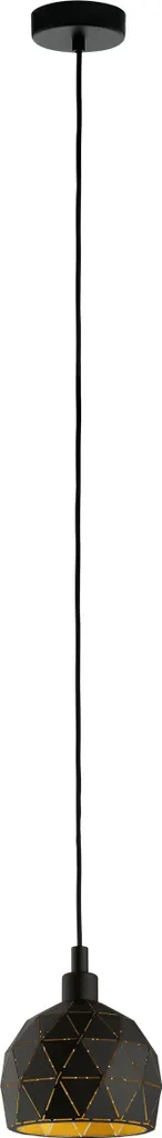 Suspension ROCCAFORTE Bicolore Noir Or 110cm - Éclairage d'Ambiance Intime