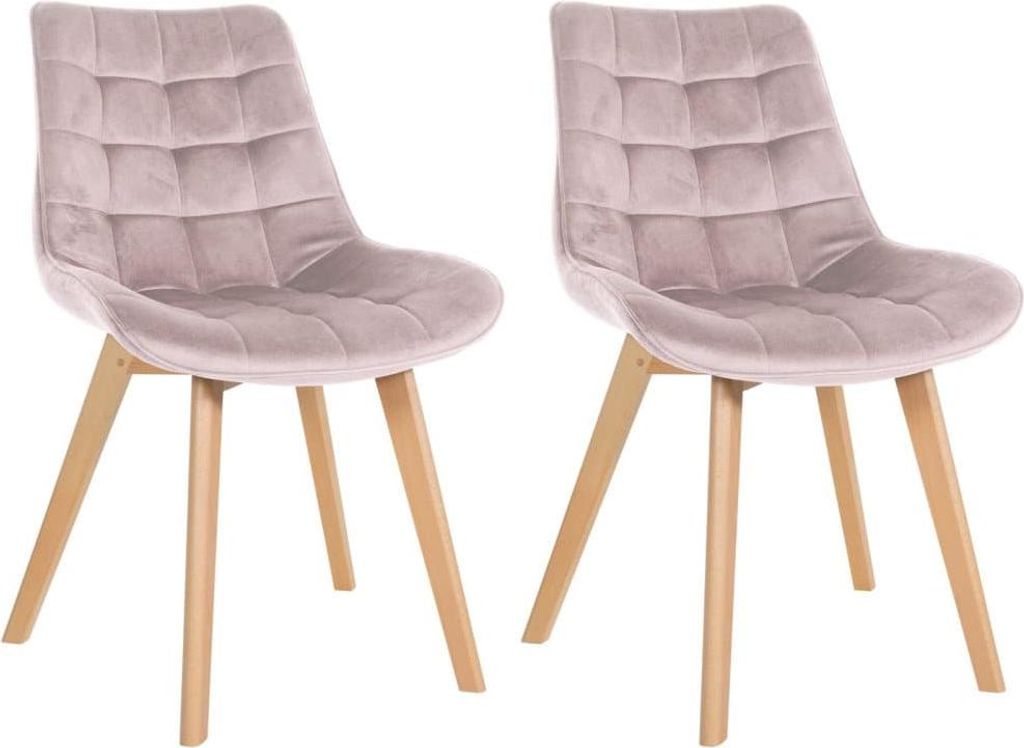 Set mit 2 Samtstühlen – Esszimmerstühle – langlebige Sitzgelegenheit, wartungsfreundlich | Farbe: Rosa