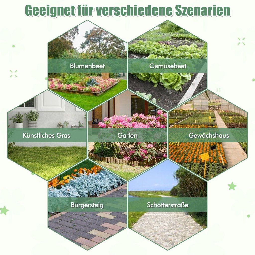 Unkrautvlies 50m² Gartenvlies gegen Unkraut Unkrautfolie PP Schwarz 25 x 2m-100 g/m²