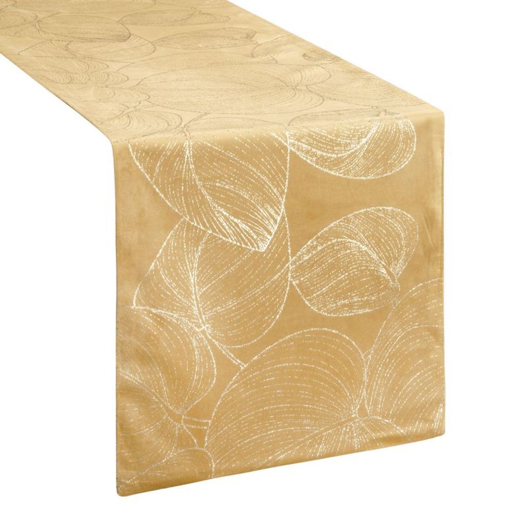 Festliche Tischdecke Tischdekoration BLINK 16 honig 35x220 cm honig gelb VELVET