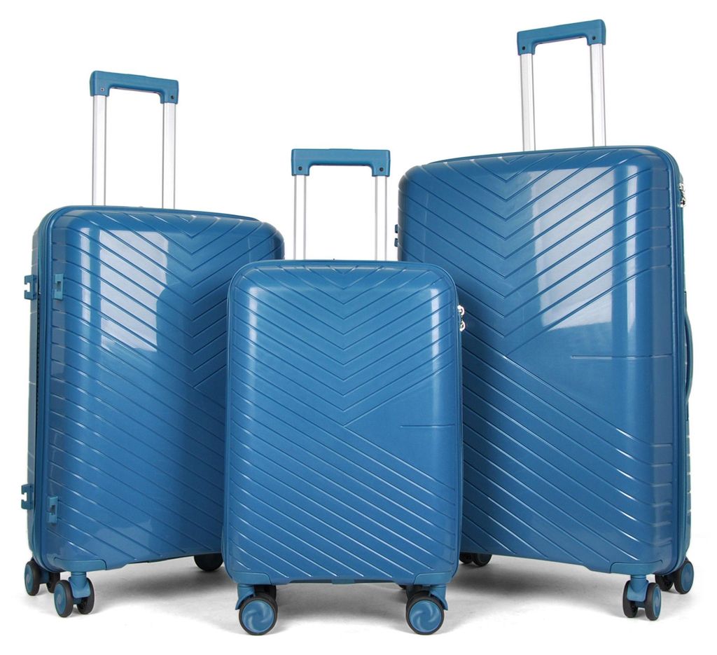 Reisekoffer aus Polypropylen (PP) Modell Nova Lake Blue 3er Produktbild 