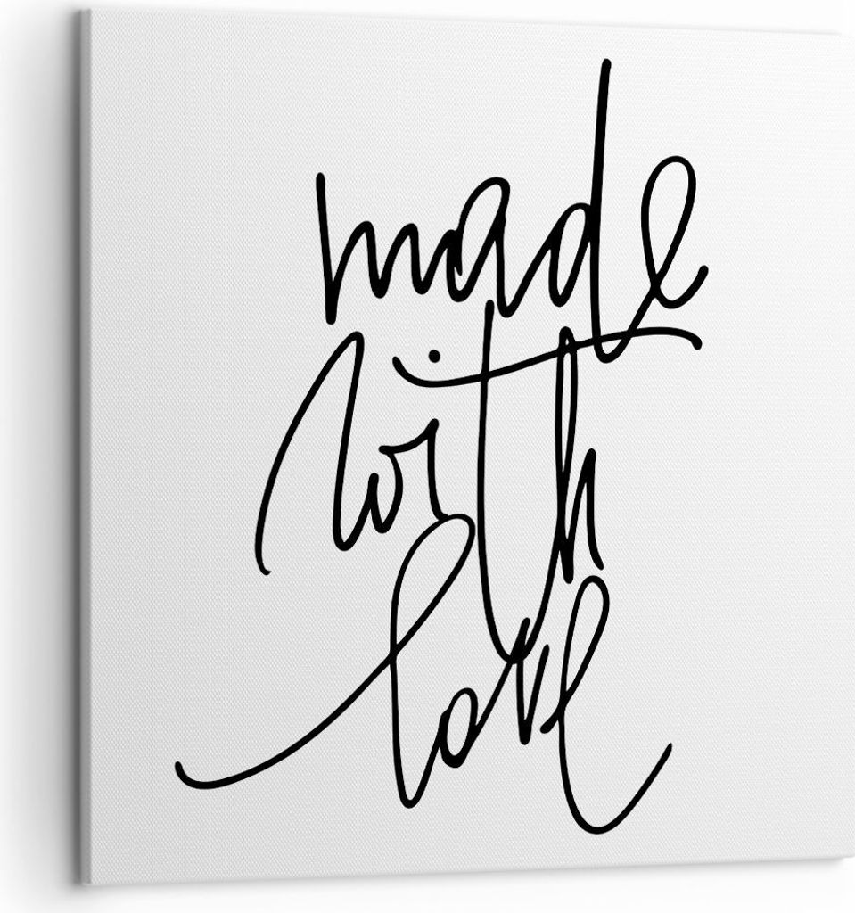 Bild auf Leinwand - Leinwandbild - Einteilig - Erstellt mit Liebe - 50x50cm - Wand Bild - Wanddeko - Wandbilder - Leinwanddruck - Bilder - Wanddeko...