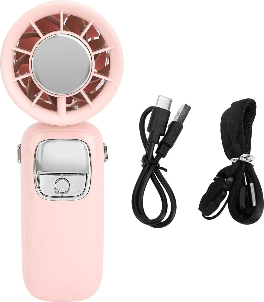 Mini Ventilateur de Cou Pliable 100 Vitesses avec Turbo - Rose Voyage