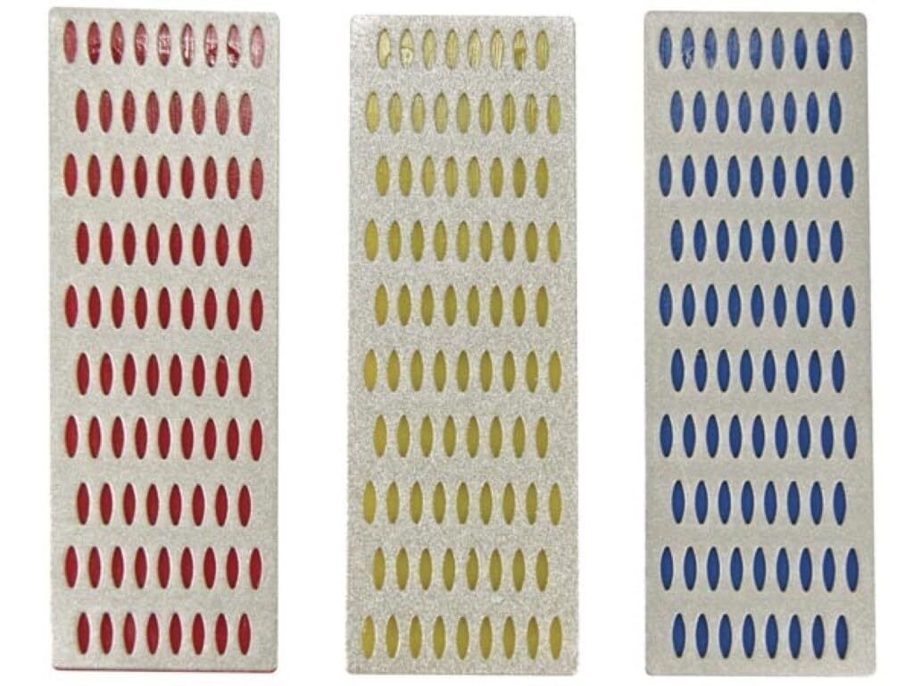 Toolland Diamantschleifstein-Set, drei verschiedene Körnungen, zum Schärfen von Messern, Hobeleisen