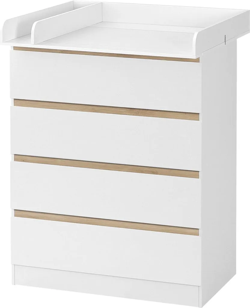 Commode à langer Diva 4 tiroirs - Design Scandinave Blanc pour Bébé