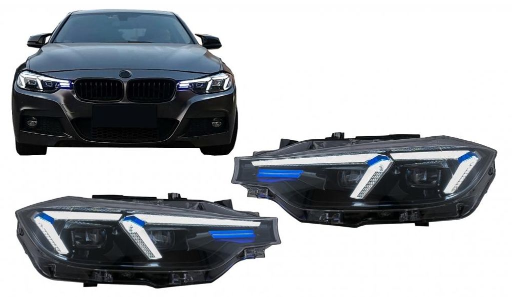 LED-Scheinwerfer für BMW 3 F30 F31 Upgrade auf G20 2024 Design für Xenon.
