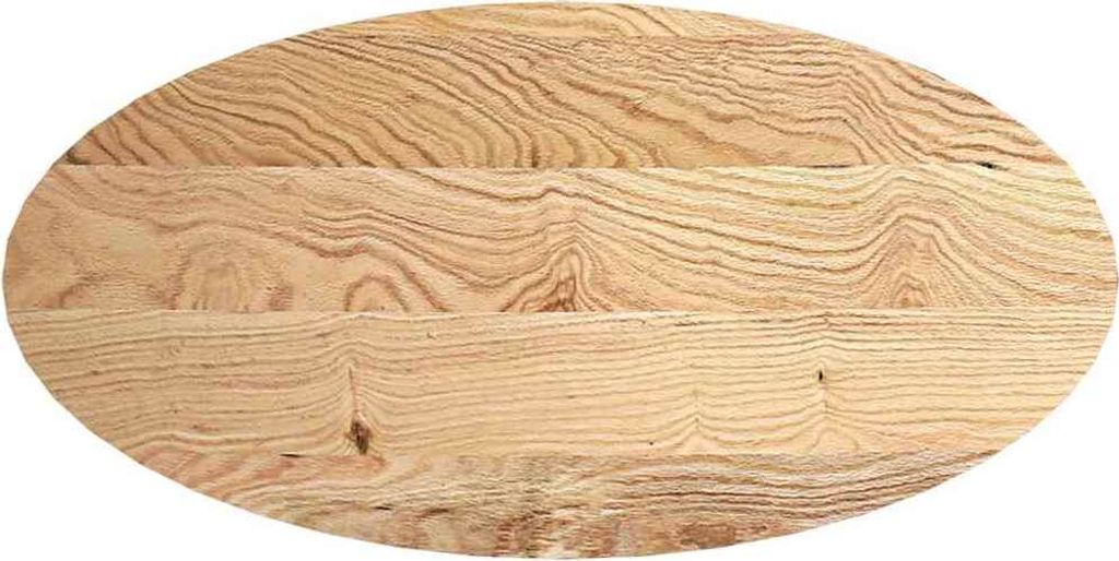 Tischplatte 120x60x4 cm Massivholz Eiche Oval