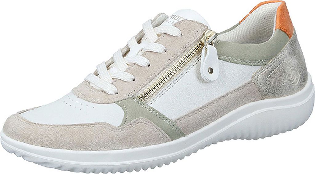 Remonte Damen Sneaker natürliche Farben Reißverschluss Weite G Einlage D1E06, Größe:37 EU, Farbe:Weiß