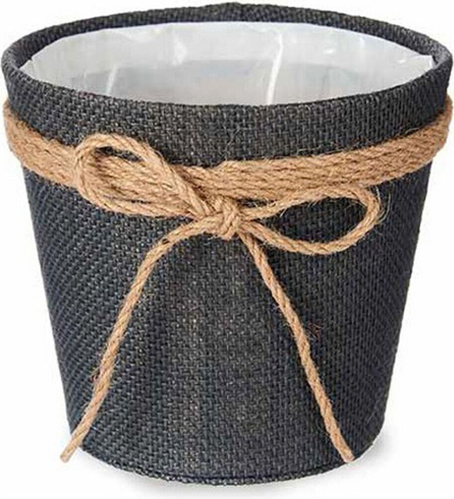 Blumentopf Schleife Grau Kunststoff 16 x 14,5 x 16 cm