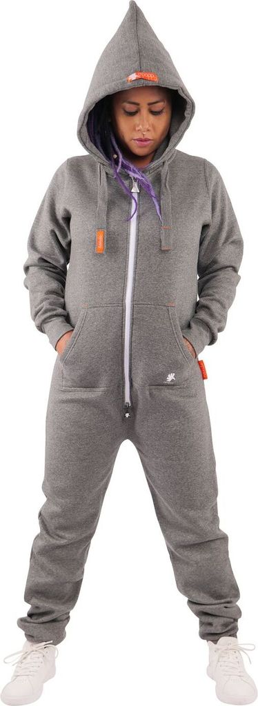 O'Poppy Jumpsuit Damen mit spitzer Kapuze dunkelgrau Produktbild 