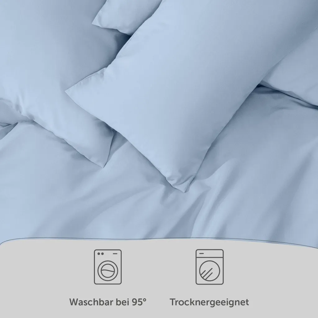 Blumtal Biancheria da Letto Blu Chiaro: Morbida Microfibra 240x220cm - 5