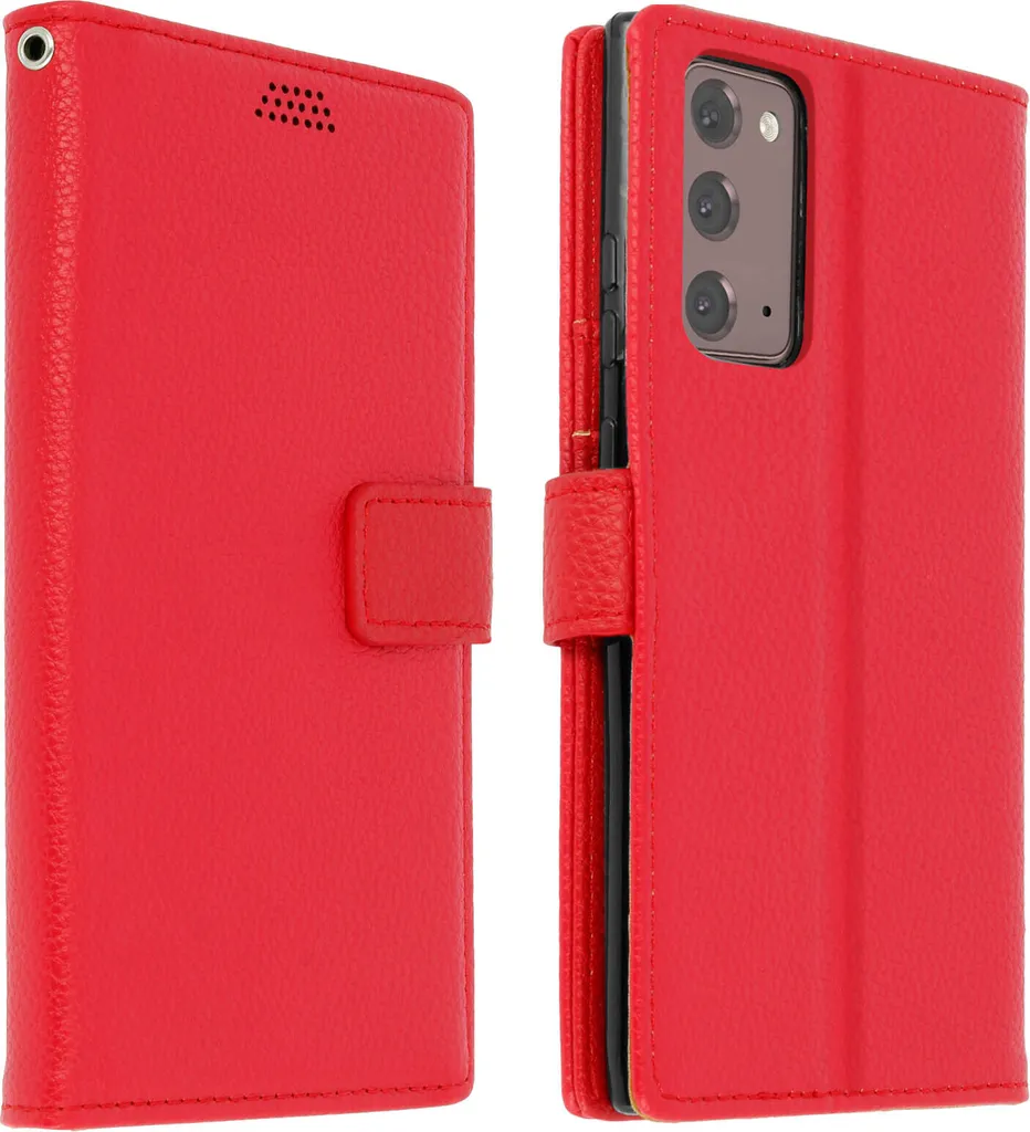 Samsung Galaxy Note 20 flip cover con slot per schede e funzione stand - rosso