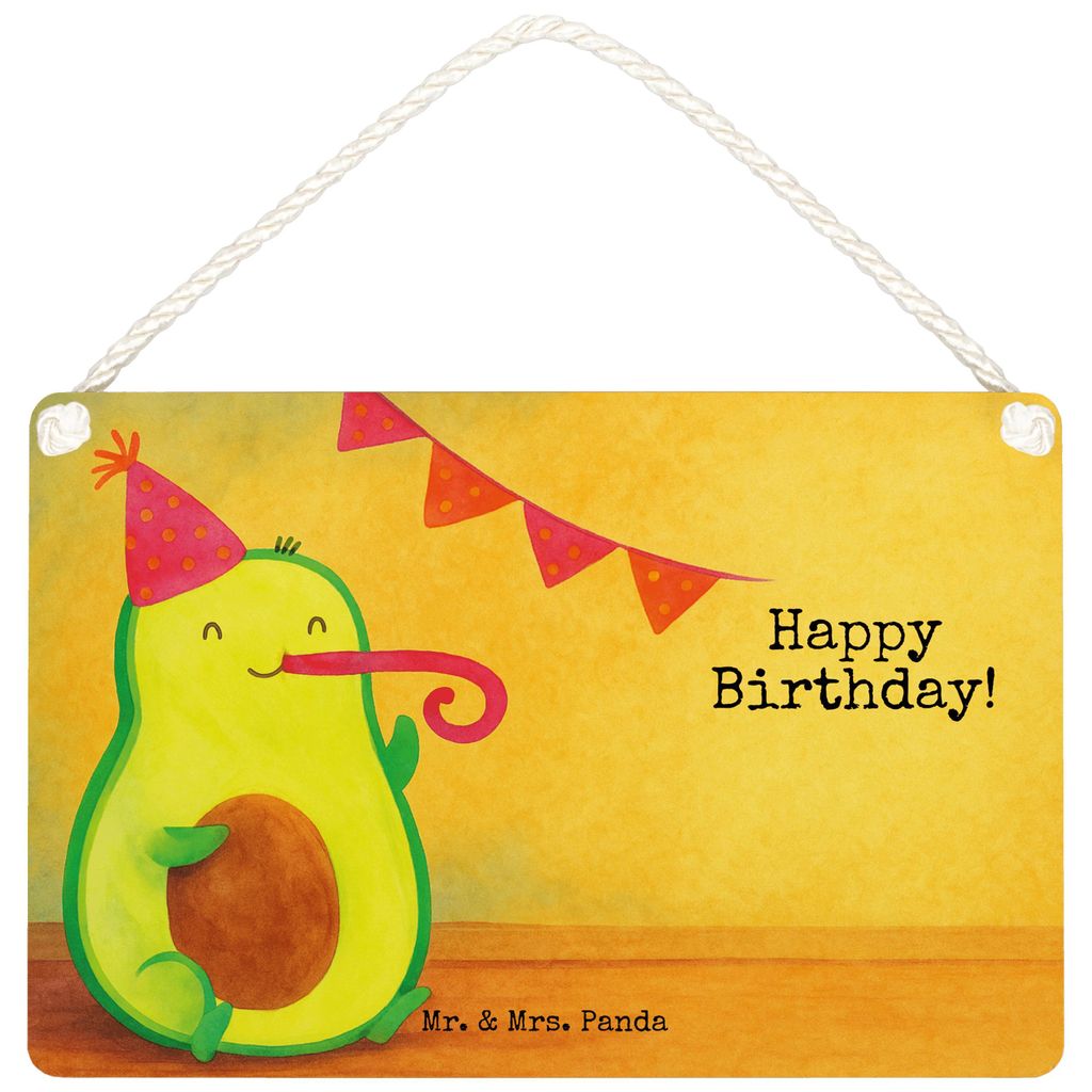 Mr. & Mrs. Panda Holzschild Avocado Geburtstag Design DIN A6 - Weiß - Geschenk, wandtafel, Wandbild Holz, Feier, Party, Türschild, Alles Gute, De...