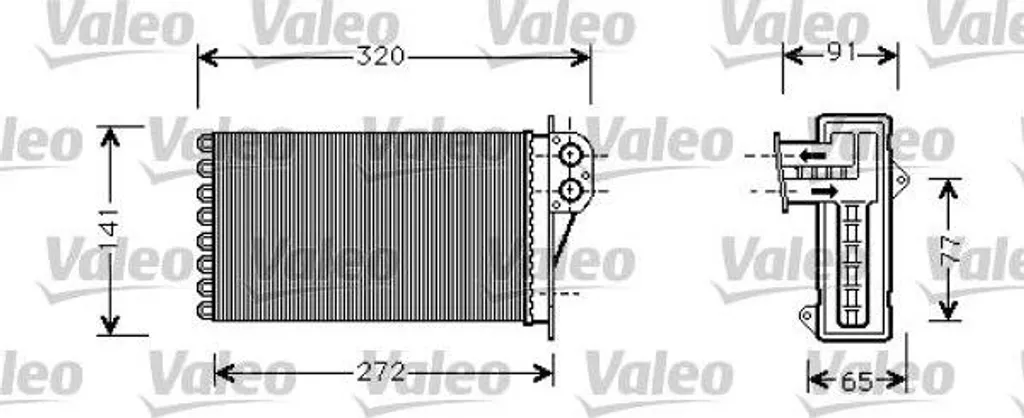 Radiateur habitacle VALEO 812221 aluminium haute efficacité pour 206