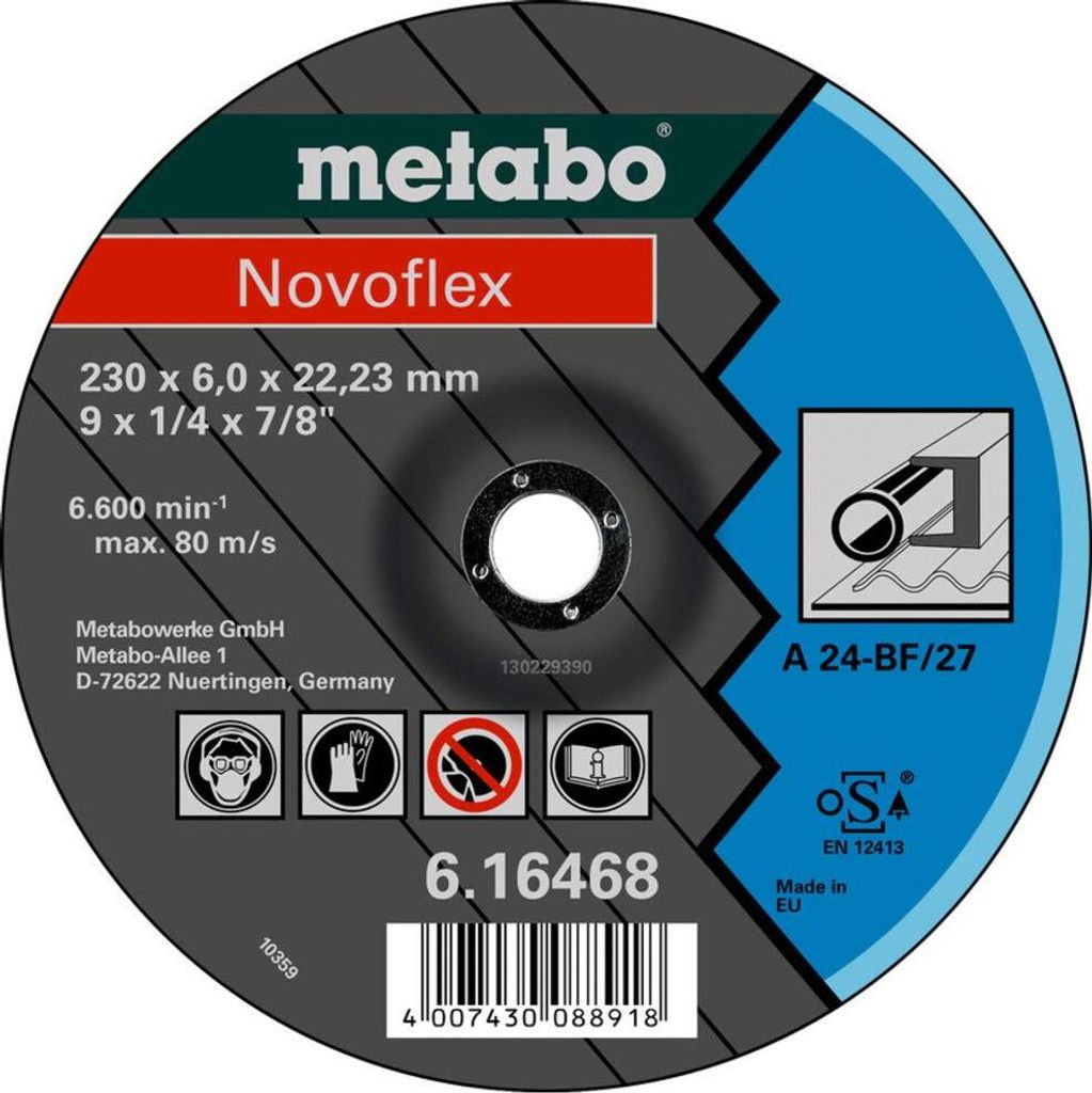 Metabo Novoflex 230x6,0x22,23 Stahl, Schruppscheibe, gekröpfte Ausführung 10 Stk