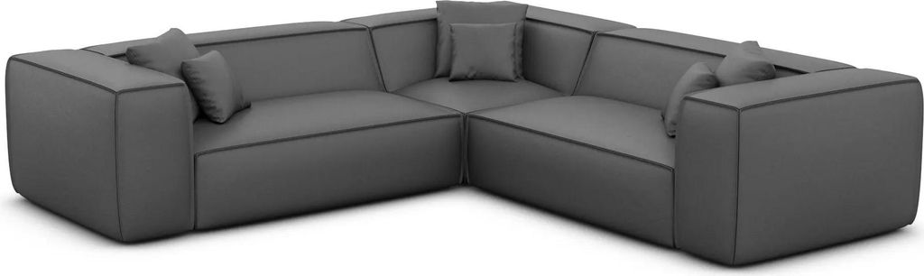Kunstleder Ecksofa Arelia Dunkelgrau
