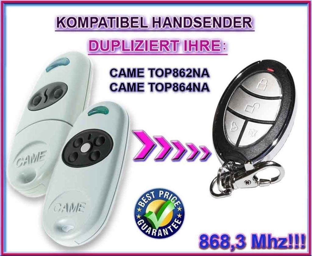 Came Top 862NA / 864NA Ersatz-Sender für Fernbedienung, 868,3 MHz / Fixed Code Keyfob