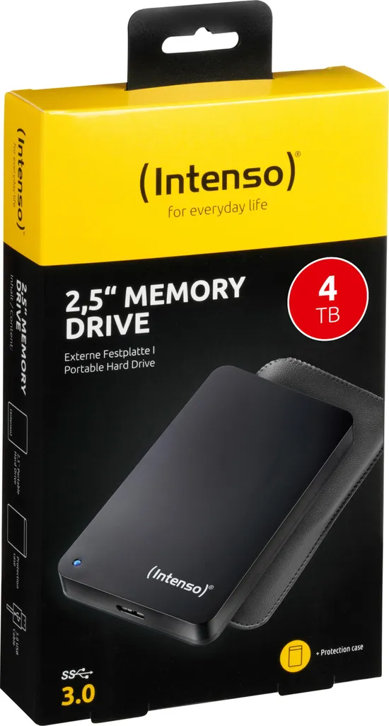 Disque Dur Externe Portable 4To Intenso USB 3.0 Format Compact 2.5 Pouces
