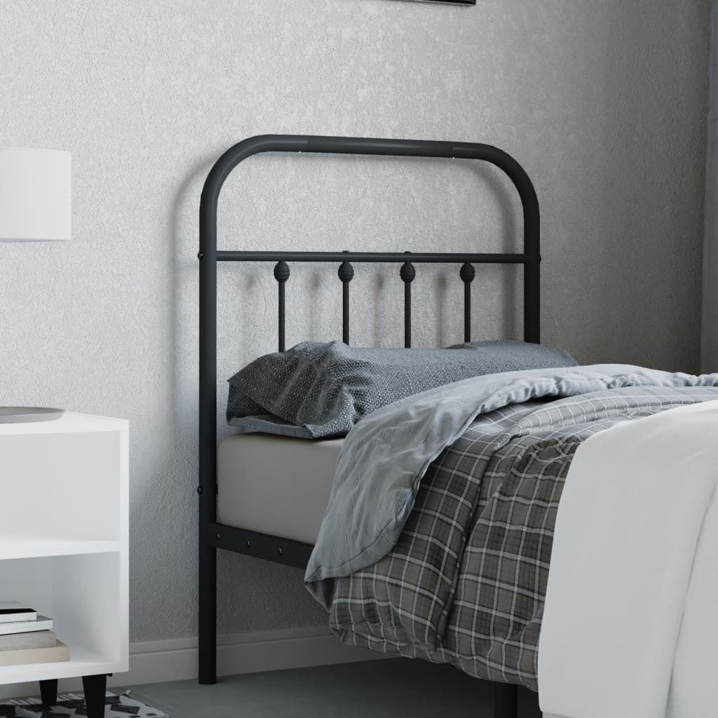 vidaXL Kopfteil Metall Schwarz 75 cm - Kopfteil - Kopfteile Produktbild 