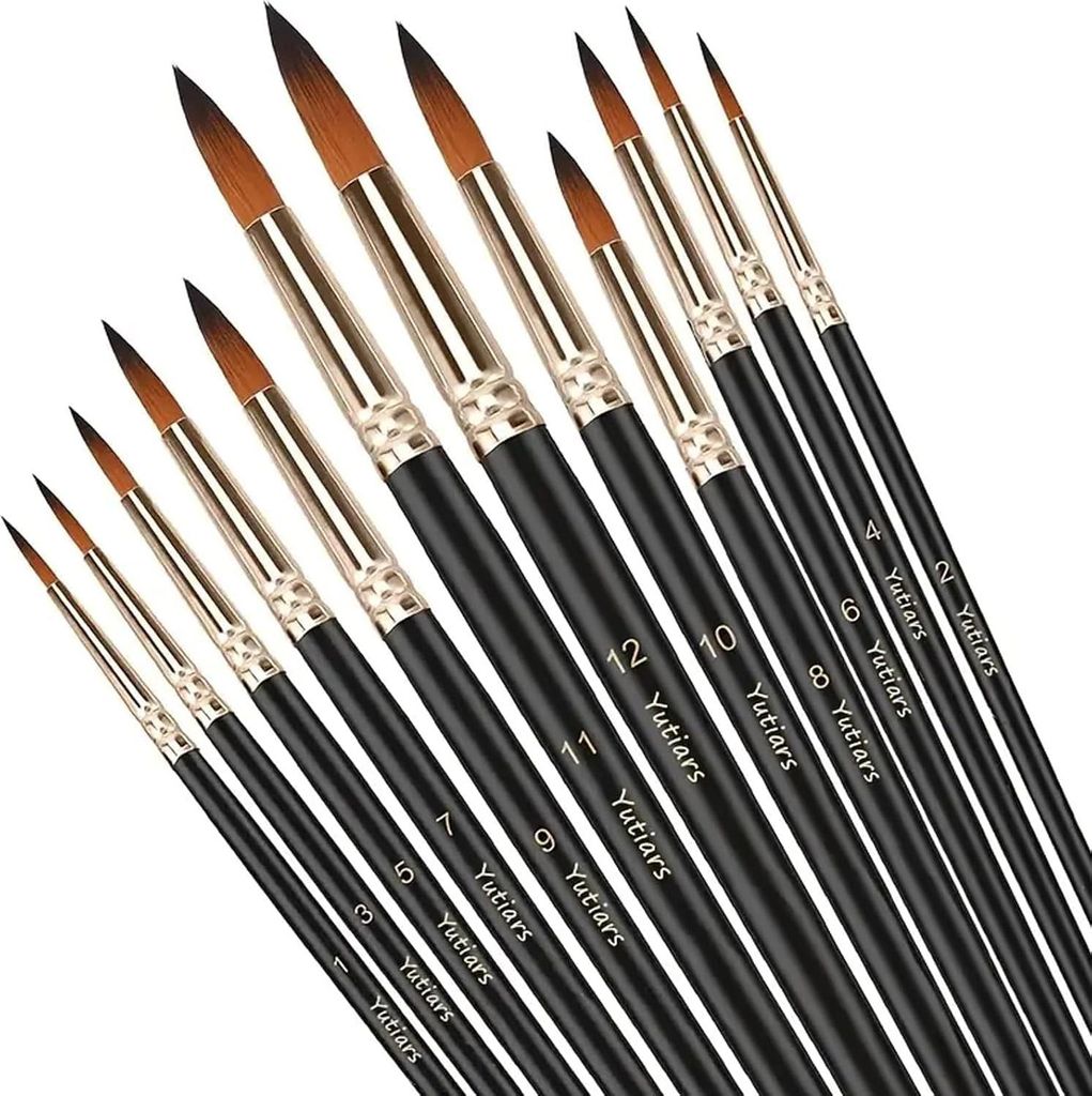 12 Stück Künstlerpinsel Pinsel Set Modellbau Pinsels für Produktbild 