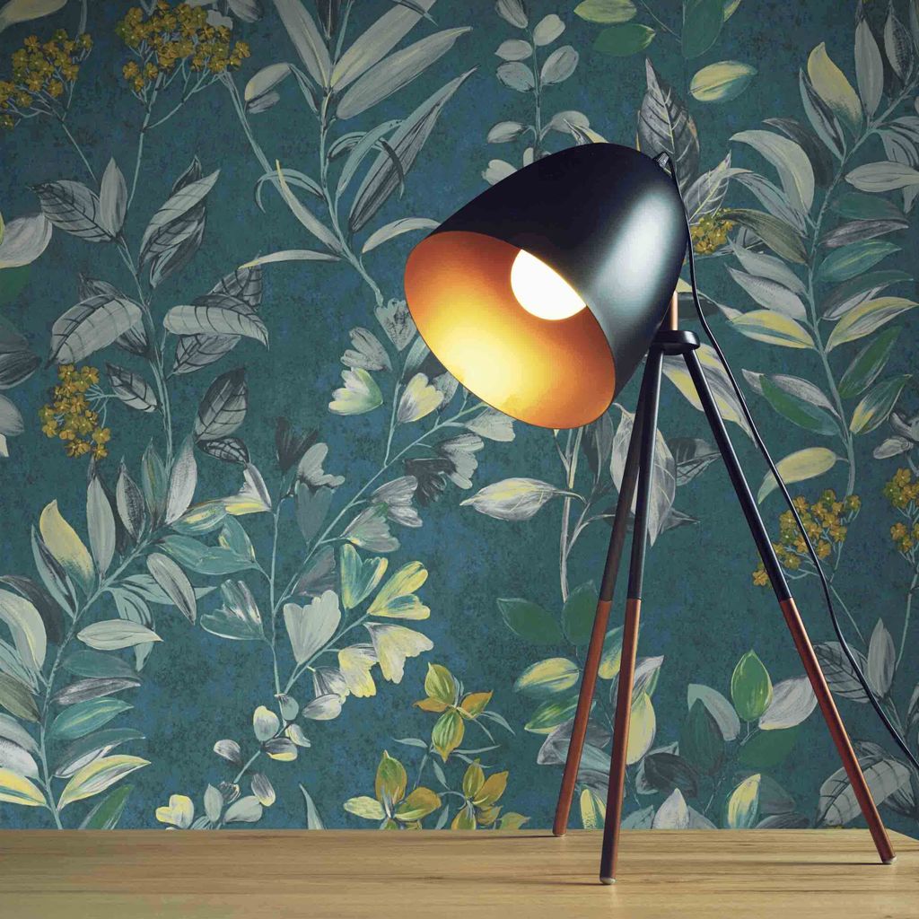 Architects Paper Arcade, Florale Tapete, bunt, petrol 391713