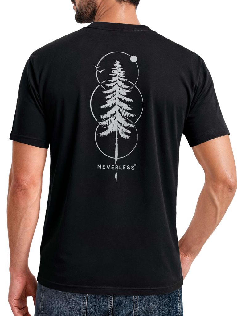Herren T-Shirt Frontprint - Outdoor Baum Design - Baumwollshirt Männer Fashion Streetstyle Slim Fit Neverless