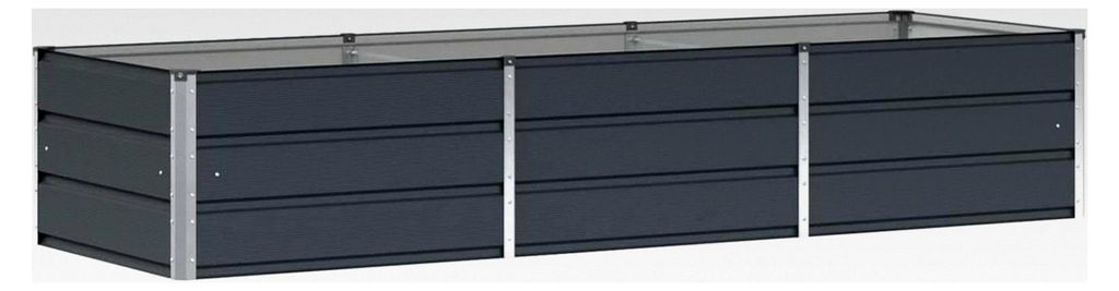 Pflanzkübel Anthrazit 240 x 80 x 45 cm Stahl, Hochbeet Pflanzbeet Blumenkasten